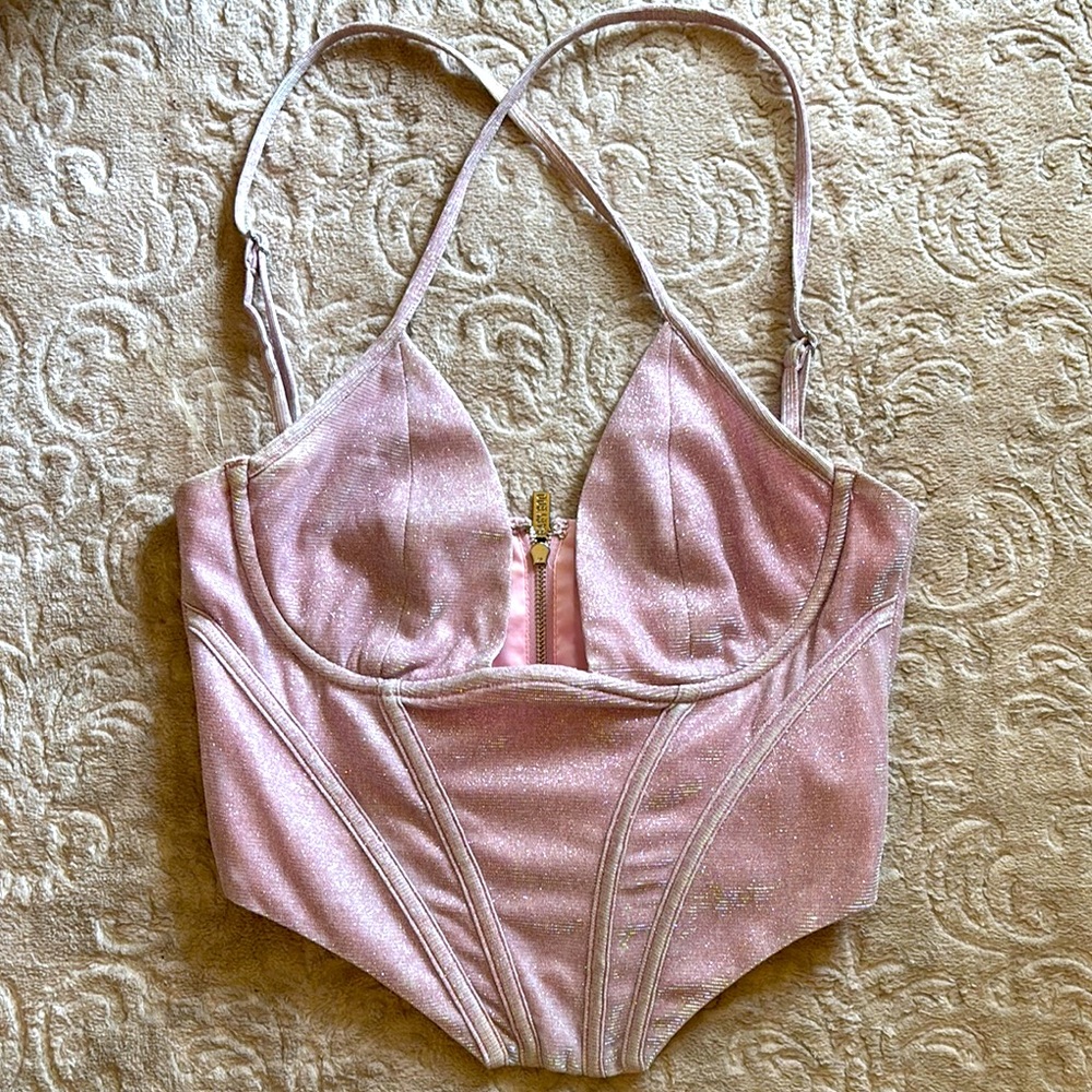 SUPER Sexy babyboo…Elegant Pink Corset Top